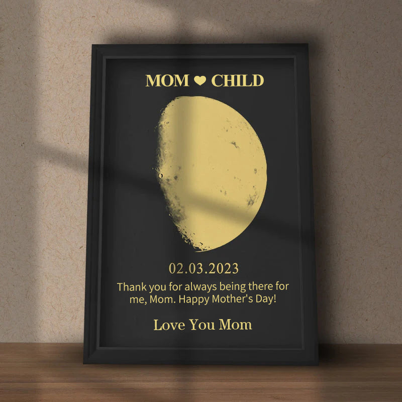 Custom Art Frame/ REAL MOON PHASE - For Mother's Day Gift